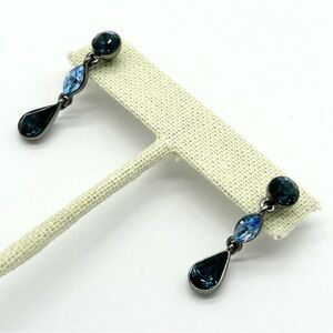 Givenchy Blue Crystal Drop Earrings